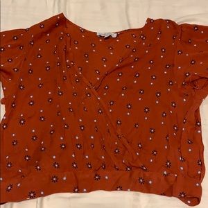 Rust color with flowers blouse